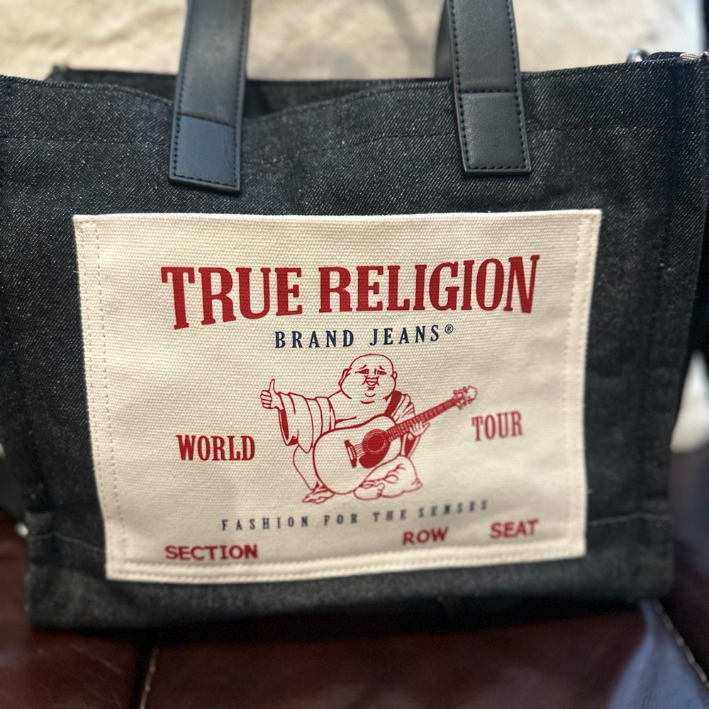 True Religion Black and White Graphic Tote